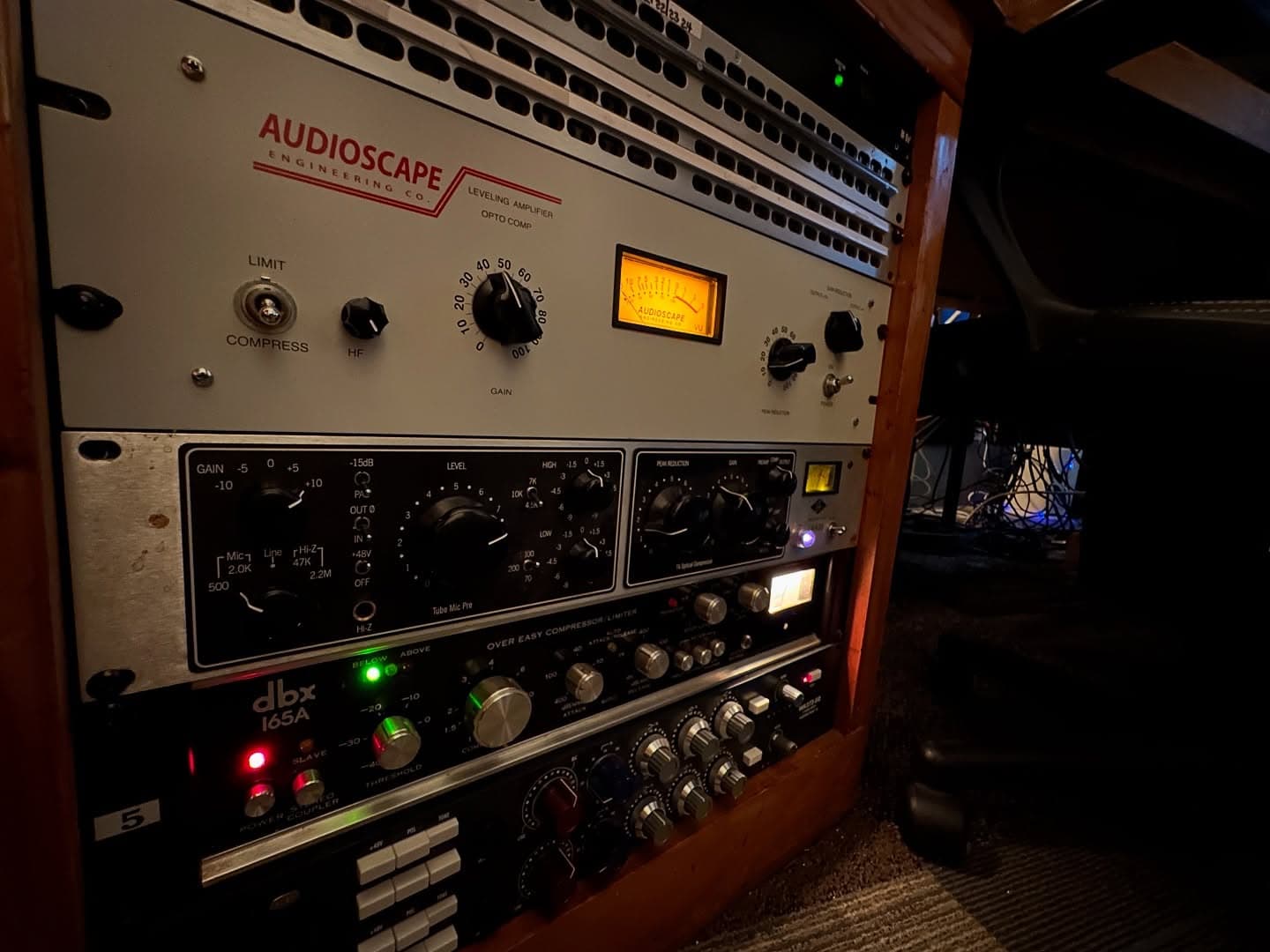 The console and monitors at Sand City Studio